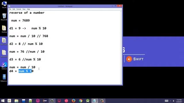 18. Find Reverse of a number - Java Program смотреть онлайн