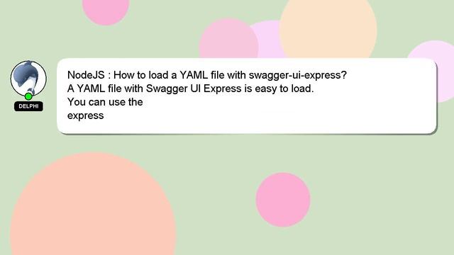 NodeJS : How to load a YAML file with swagger-ui-express? смотреть онлайн