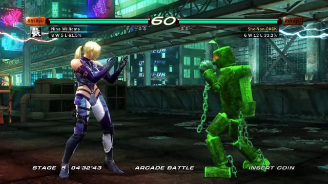 Tekken 6 | Nina Williams Arcade Mode | 60fps |