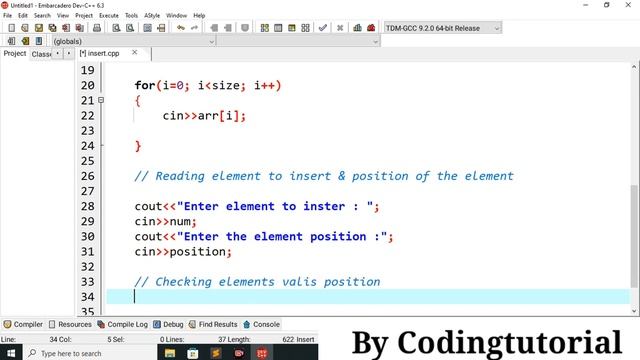 Write C++ program to insert an element in array #codingtutorial смотреть онлайн