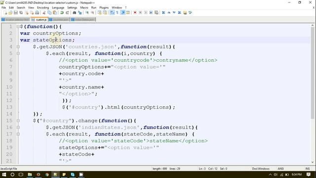 Part #2 - Dependent Country State District Dropdown Using jQuery Ajax JSON смотреть онлайн