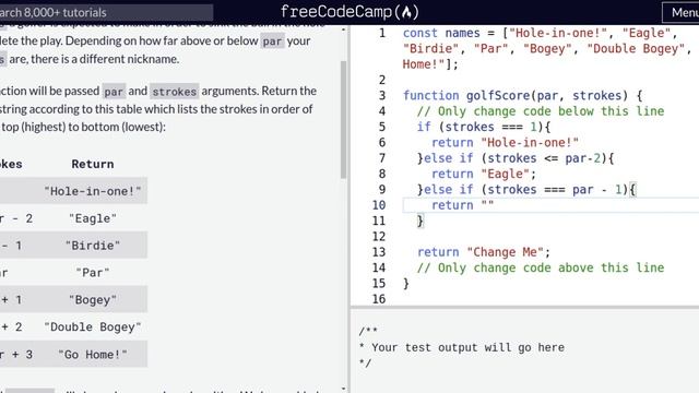 Lesson 75 | Basic JavaScript | Golf Code смотреть онлайн