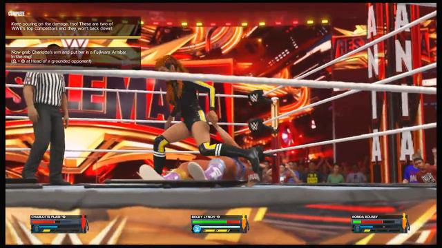 WWE 2K24 Showcase: Becky Lynch vs Charlotte Flair vs Ronda Rousey смотреть онлайн