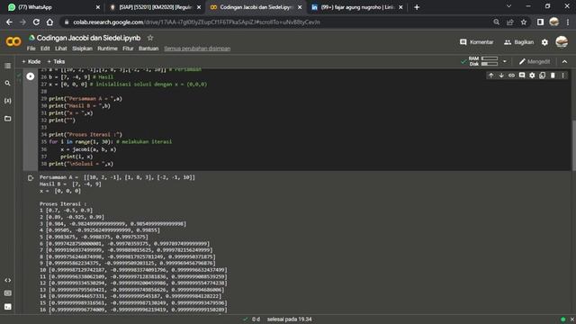 Codingan Jacobi dan Siedel ipynb Colaboratory Google Colab 2022 11 03 19 48 26 смотреть онлайн