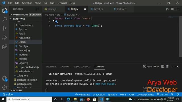 Mini Project Using React Js Components || Creating a greeting website using React Js component. смотреть онлайн