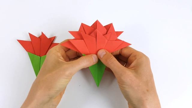 Гвоздика из бумаги Поделки на 9 Мая своими руками Цветы из бумаги на 9 Мая Подарок на День Победы смотреть онлайн