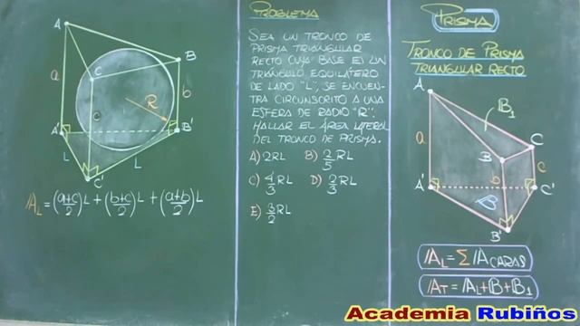 TRONCO DE PRISMA TRIANGULAR RECTO - SUPERFICIE LATERAL - PROBLEMA RESUELTO смотреть онлайн
