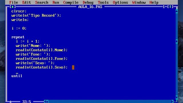 Curso de Turbo Pascal - Aula 16 - Tipo Record, Type record (Acadêmico) смотреть онлайн