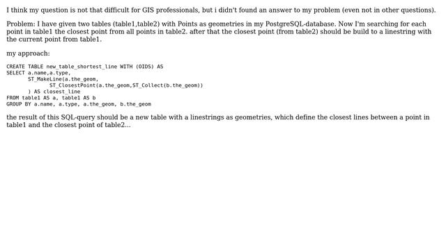 GIS: PostGIS: Get closest point between geometry and Multipoint смотреть онлайн