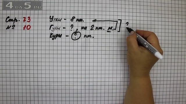 Страница 73 Задание 10 – Математика 2 класс Моро М.И. – Учебник Часть 1 смотреть онлайн