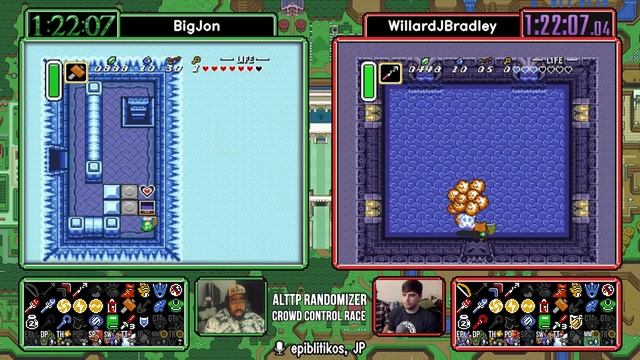 BigJon vs WillardJBradley. ALTTP Randomizer Crowd Control Race (Interactive) смотреть онлайн