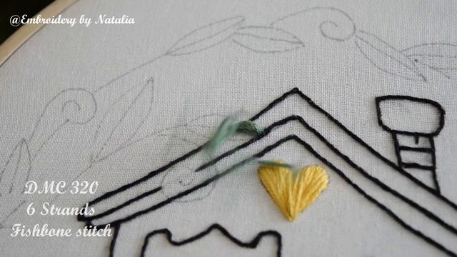 House of Yellow Roses embroidery pattern, flowers embroidery design. Вышивка Домик в Саду Желтых ро смотреть онлайн