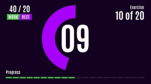 20 min - 40/20 HIIT / TABATA WORKOUT TIMER Without Music