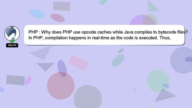 PHP : Why does PHP use opcode caches while Java compiles to bytecode files? смотреть онлайн