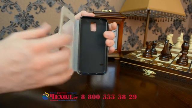 чехол-книжка с рисунком Оленя в цветах на Samsung Galaxy S5 SM-G900H/G900F с окошком для звонков смотреть онлайн