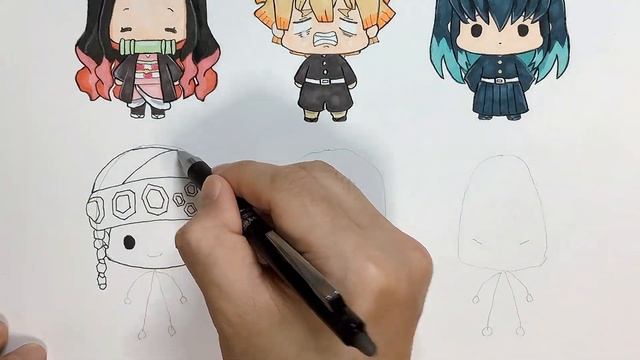 How to draw chibi versions of Demon Slayer characters I draw anime смотреть онлайн