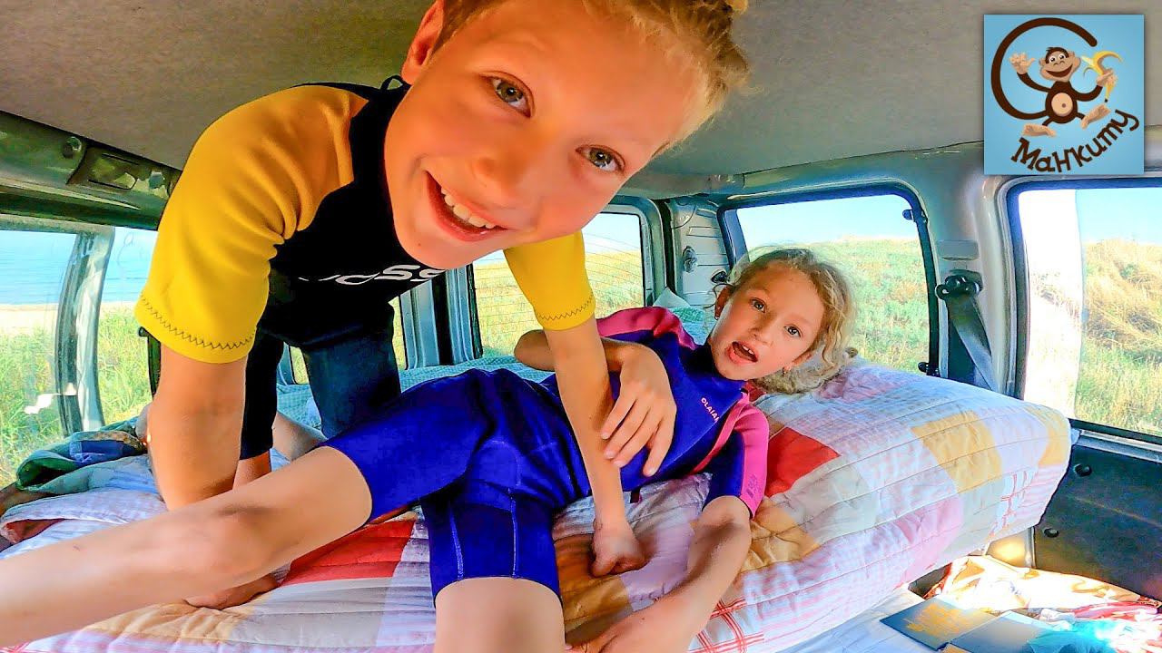 24 Часа в Машине Челлендж - Диана и Даня в самодельном Доме на колёсах. Манкиту смотреть онлайн