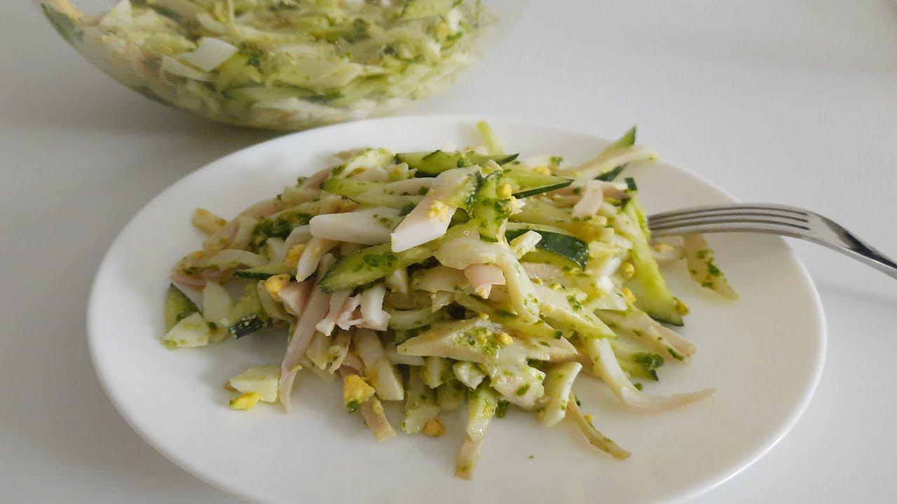 Правильный САЛАТ ИЗ КАЛЬМАРОВ. Без майонеза. Легко заменит ужин. смотреть онлайн