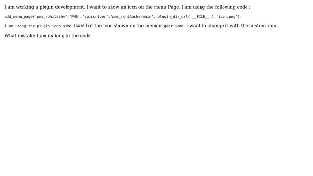 Wordpress: Not able to show the add_menu_page icon смотреть онлайн