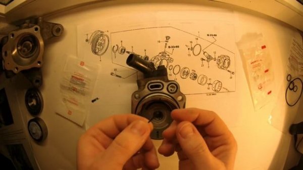 Ремонт насоса ГУР Honda Хонда (Honda power steering pump rebuild/overhaul)