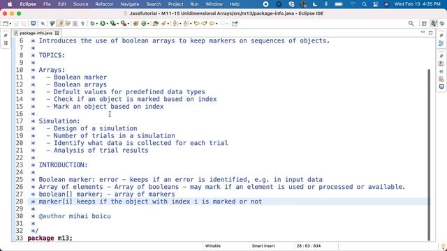 Java M13 Boolean arrays - introduction смотреть онлайн