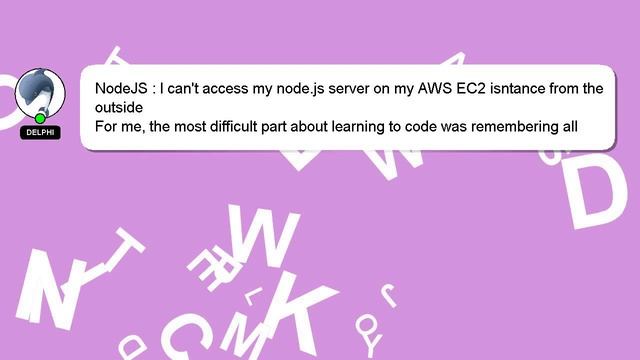 NodeJS : I can't access my node.js server on my AWS EC2 isntance from the outside смотреть онлайн