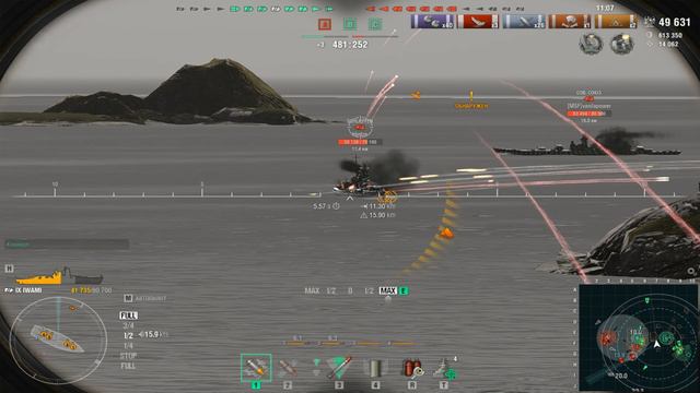 Японский линкор Iwami.Морской бой-12.Игра Мир кораблей смотреть онлайн