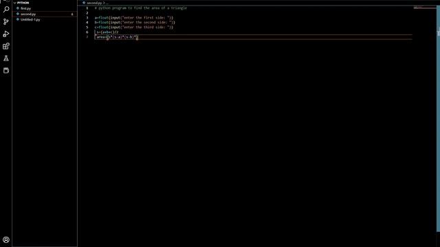 #2 Python Program for Beginners | find the area of a Triangle. смотреть онлайн