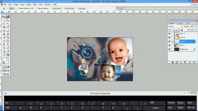 How to Make a Good Collage in Adobe Photoshop 7.0 only in 10 min смотреть онлайн