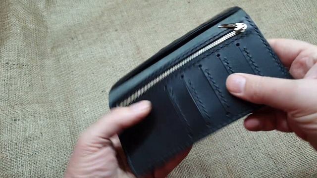 Кошелек лонг из натуральной кожи ручной работы. Handmade leather long wallet смотреть онлайн