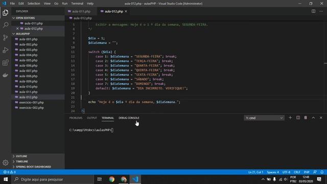 Curso de Programação Web com PHP - Aula 012 - Comando PHP SWITCH CASE смотреть онлайн