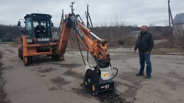 Фреза для ямочного ремонта на экскаватор погрузчик Simex PLB 350 Case 580T смотреть онлайн