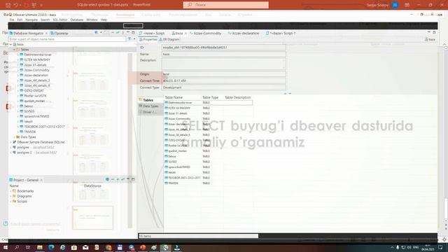 DBEAVER SQL. SELECT buyrug'i (2 - DARS) смотреть онлайн
