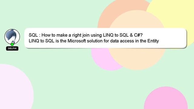 SQL : How to make a right join using LINQ to SQL & C#? смотреть онлайн