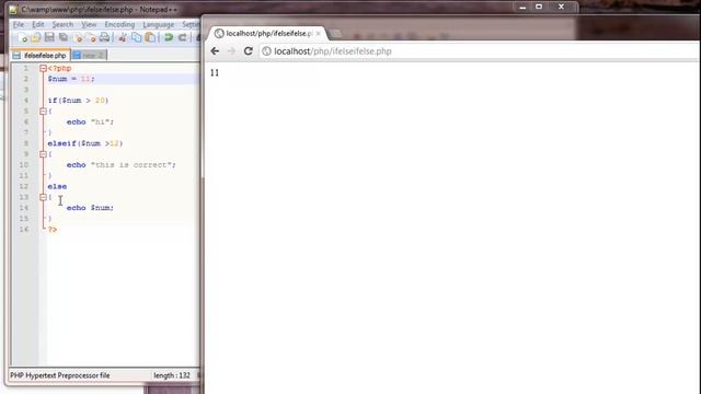 PHP Tutorial - If Elseif Else Intro смотреть онлайн