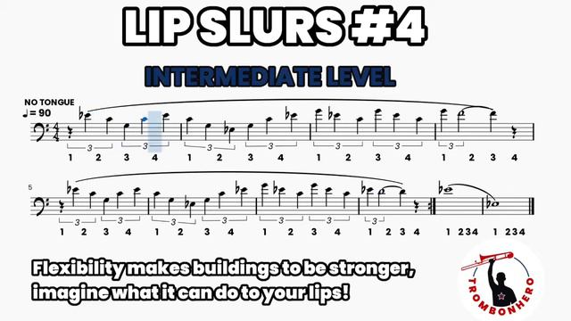 "INTERMEDIATE Lip Slurs #4" - Trombonhero - Trombone Score Exercise Play Along Workout смотреть онлайн