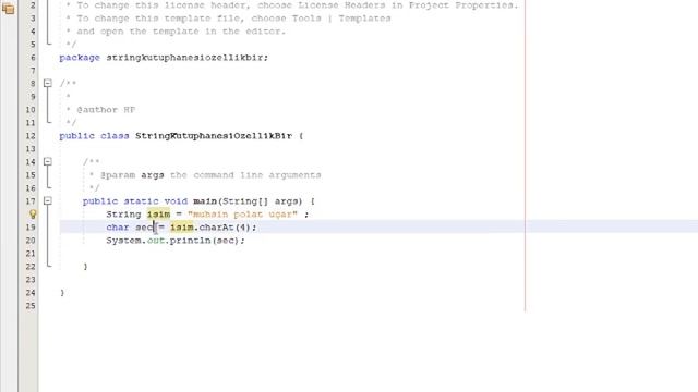 String Kütüphanesi Methodları / charAt / Java смотреть онлайн