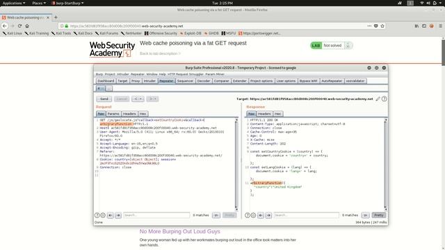 Web cache poisoning via a fat GET request смотреть онлайн