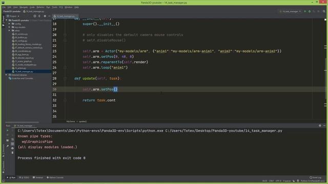 Panda3D tutorial #14 - Task manager - update loop смотреть онлайн