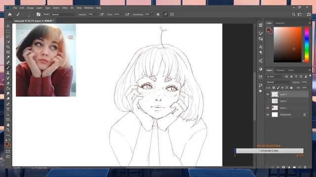 почему простой стиль это деградация? / рисую подписчицу / speedpaint смотреть онлайн