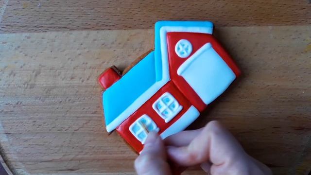 Имбирные пряники. Домик. Заливка айсингом. Роспись. Імбирне печиво будинок смотреть онлайн