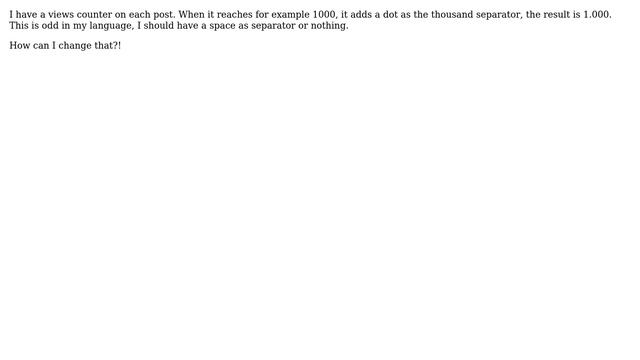 Wordpress: Use a language specific thousand separator смотреть онлайн