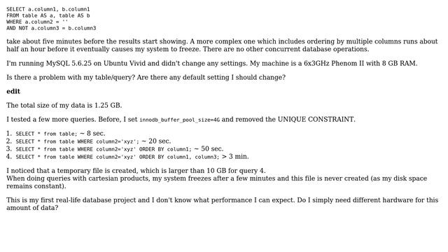 Databases: MySQL queries taking very long/not finishing смотреть онлайн