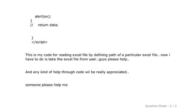 HTML : how to take input from user defined excel file using javascript смотреть онлайн