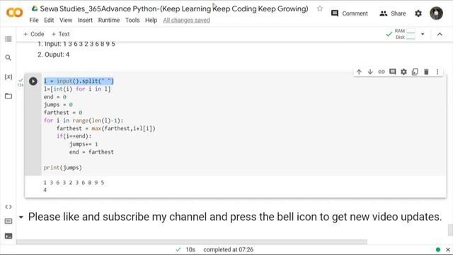 Day 126 Find Minimum Number of jumps to Reach end in Python смотреть онлайн