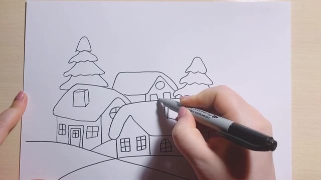 Как нарисовать новогодний рисунок детям? Урок рисования для детей. Рисунок на Новый Год смотреть онлайн