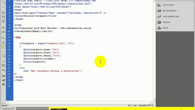 aula 2941 php Gravando dados em arquivo com delimitador смотреть онлайн