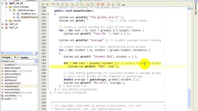 F1L6@10 GradeBook java using a two dimensional array to store grades смотреть онлайн