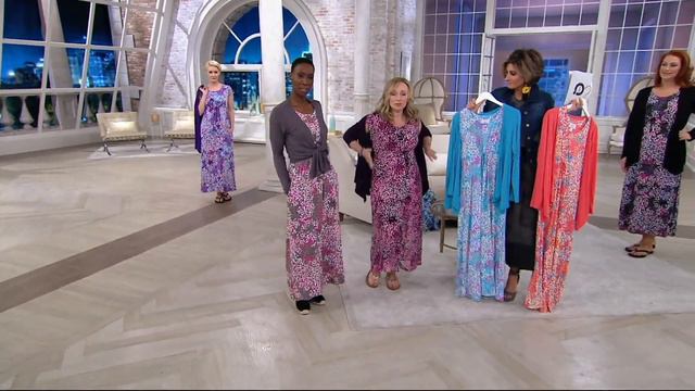 Carole Hochman Abstract Hydrangea Rayon Spandex Lounge Dress Set on QVC смотреть онлайн