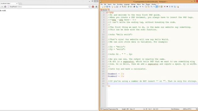 PHP Basic #1 - Hello World, Calculator, If Statement смотреть онлайн